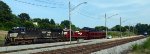 NS research and test train parked at Lynchburg.  Amtrak Regional #66 making station stop in the background. 